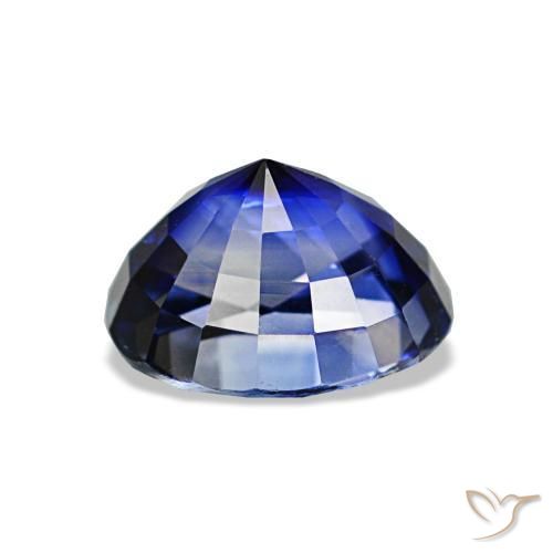 Safira azul natural 1,34ct, corte oval, VVS