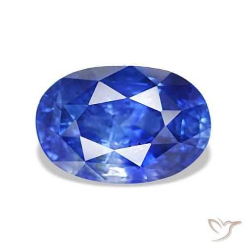 Safira azul natural 1,41ct, corte oval, VS