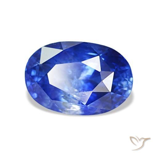 Safira azul natural 1,41ct, corte oval, VS