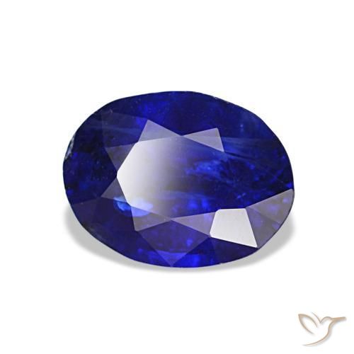 Safira azul natural 1,43ct, corte oval, VS