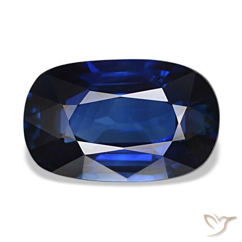 Safira azul natural 3,01ct, almofada cortada, VVS