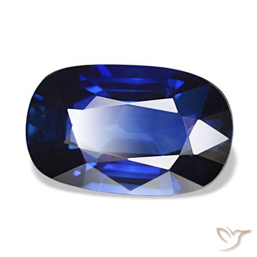 Safira azul natural 3,01ct, almofada cortada, VVS