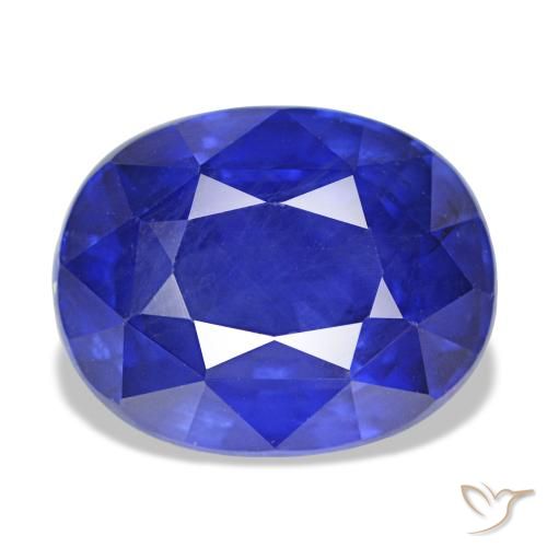5.48ct azul safira, oval, VS