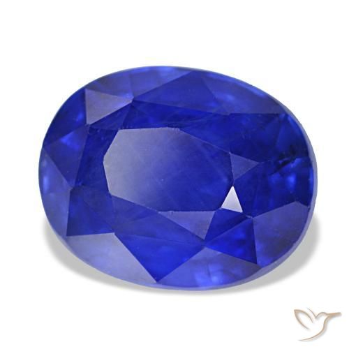 Safira azul natural 5,48ct, corte oval, VS