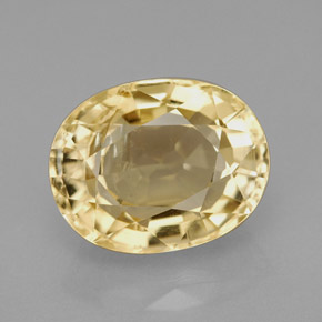 Escapolita amarelo natural 5,28ct, corte oval, VS