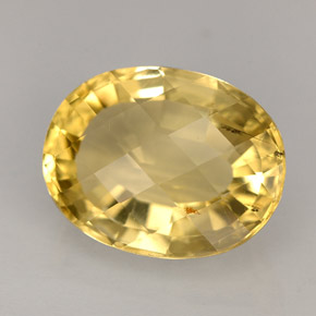 Escapolita amarelo natural 5,95ct, corte oval, VS