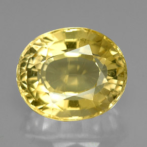 Escapolita amarelo natural 4,81ct, corte oval, VS