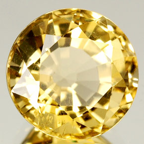 Escapolita amarelo natural 3,94ct, corte redondo, VS