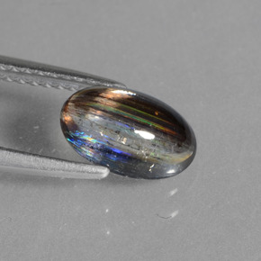 Escapolita multicolorido natural 1,45ct, corte oval, transparente