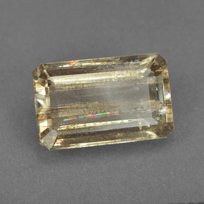 Escapolita multicolorido natural 6,56ct, corte esmeralda, transparente