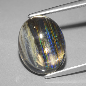Escapolita multicolorido natural 4,98ct, corte oval, transparente