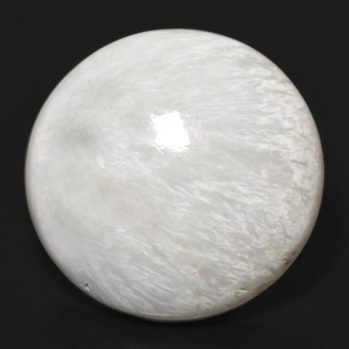 Escolecita off white natural 24,42ct, corte redondo, opaco