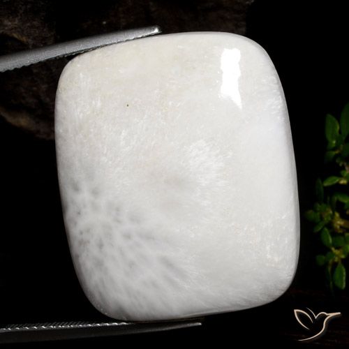 30.85ct Natural branco claro Escolecita, Almofada, Opaco