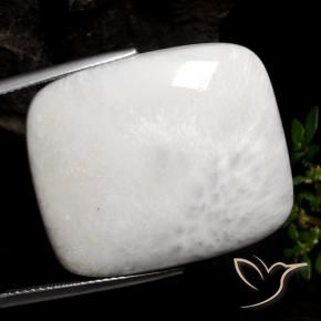 Escolecita branco claro Natural 30.85ct, Almofada, Opaco