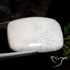 Escolecita branco claro Natural 30.85ct, Almofada, Opaco