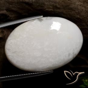 Escolecita branco claro Natural 26.64ct, oval, Opaco