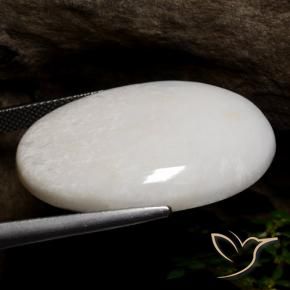 Escolecita branco claro Natural 26.64ct, oval, Opaco
