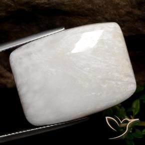 Escolecita branco quente Natural 25.44ct, Almofada, Opaco