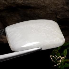 Escolecita branco quente Natural 25.44ct, Almofada, Opaco