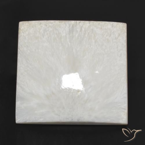 79.97ct Natural Creme branco Escolecita, Quadrado, Opaco