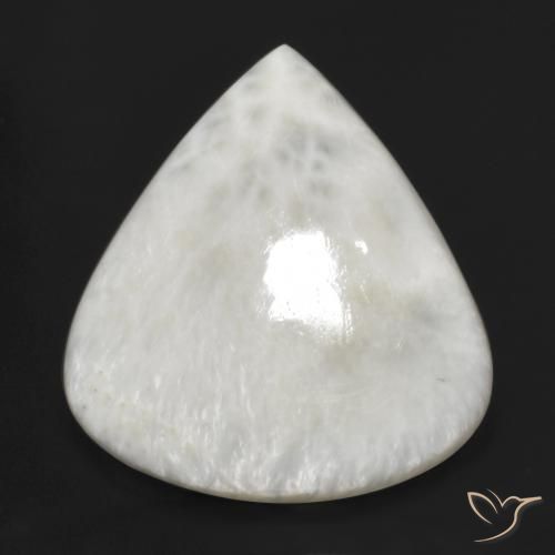Escolecita Off white Natural 21.56ct, Formato de pêra, Opaco
