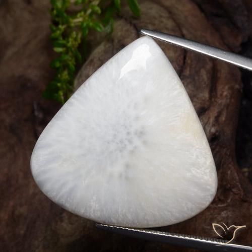 21.93ct Natural Off white Escolecita, Formato de pêra, Opaco
