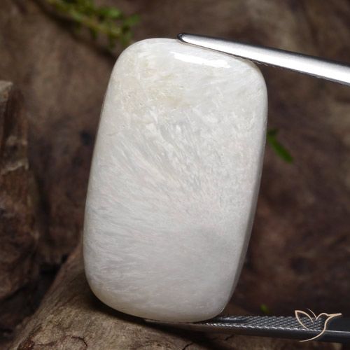 28.79ct Natural Off white Escolecita, Almofada, Opaco