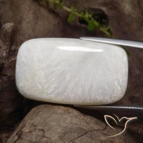 Escolecita Off white Natural 28.79ct, Almofada, Opaco