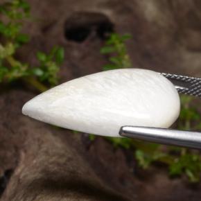 Escolecita branco natural 9,97ct, formato de pêra, opaco