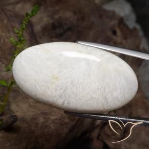 Escolecita branco claro Natural 35.18ct, oval, Opaco