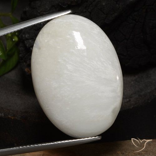 23.76ct Natural branco quente Escolecita, oval, Opaco
