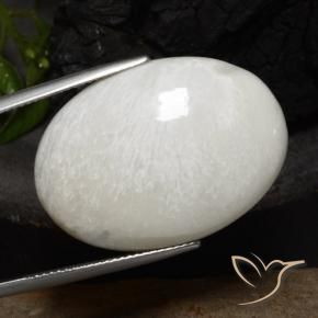 Escolecita branco quente Natural 23.76ct, oval, Opaco