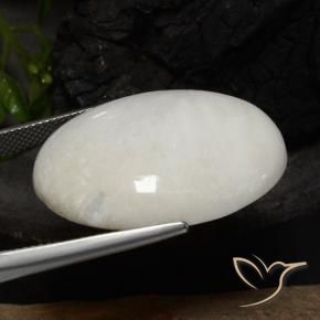 Escolecita branco quente Natural 23.76ct, oval, Opaco