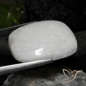 Escolecita Branco acinzentado claro Natural 23.86ct, Almofada, Opaco
