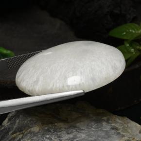 Escolecita Branco Natural 29.57ct, Corte Oval, Opaco