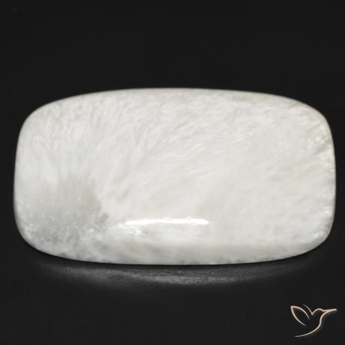 Escolecita branco quente Natural 32.82ct, Almofada, Opaco