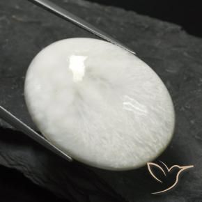 Escolecita Branco acinzentado claro Natural 27.94ct, oval, Opaco