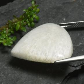 Escolecita Branco Natural 17.14ct, Formato de pêra, Opaco