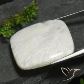Escolecita Branco acinzentado claro Natural 24.36ct, Almofada, Opaco