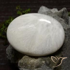 Escolecita branco quente Natural 33.75ct, oval, Opaco