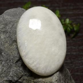 Escolecita Branco Natural 22,83ct, Corte Oval, Opaco