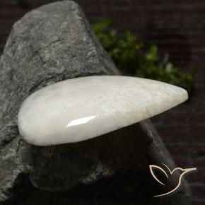 Escolecita Creme branco Natural 28.69ct, Formato de pêra, Opaco