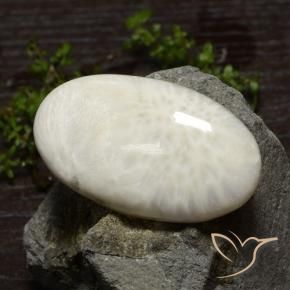 Escolecita branco claro Natural 48.61ct, oval, Opaco