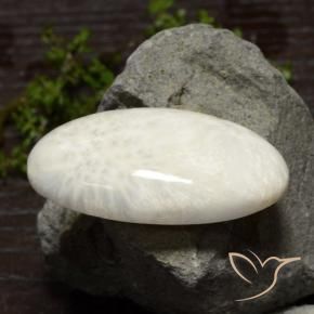 Escolecita branco claro Natural 48.61ct, oval, Opaco