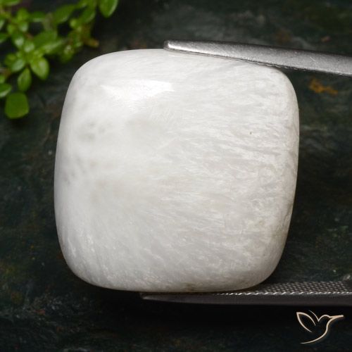 27.96ct Natural branco claro Escolecita, Almofada, Opaco