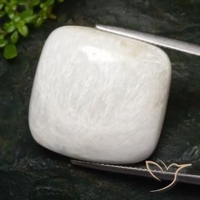 Escolecita branco claro Natural 27.96ct, Almofada, Opaco