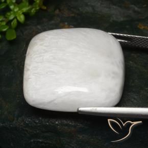 Escolecita branco claro Natural 27.96ct, Almofada, Opaco