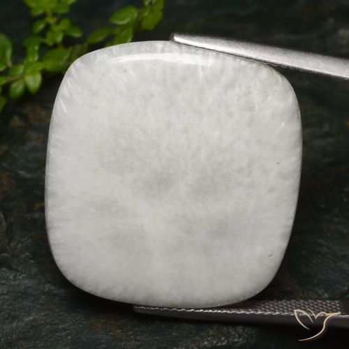 27.39ct Natural branco quente Escolecita, Almofada, Opaco