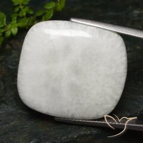Escolecita branco quente Natural 27.39ct, Almofada, Opaco