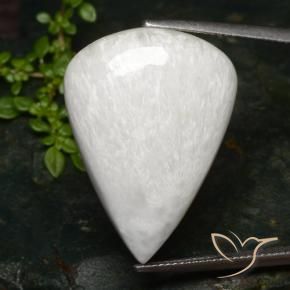 Escolecita branco claro Natural 20.87ct, Formato de pêra, Opaco
